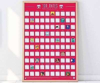 100 Dates Bucket List Scratch Poster