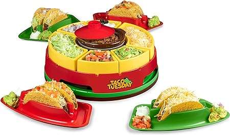 Heated Lazy Susan Taco Topping Bar