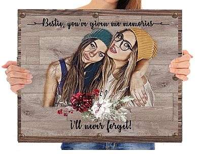 Personalized Bestie Wood Canvas